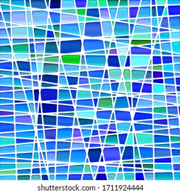 abstract vector stained-glass mosaic background - bright blue