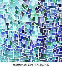 abstract vector stained-glass mosaic background - blue and violet