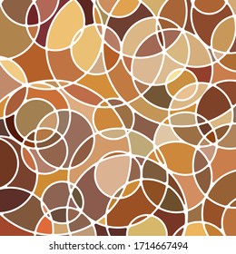 abstract vector stained-glass mosaic background - brown circles
