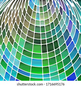 abstract vector stained-glass mosaic background - green and blue