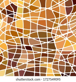 abstract vector stained-glass mosaic background - orange and brown