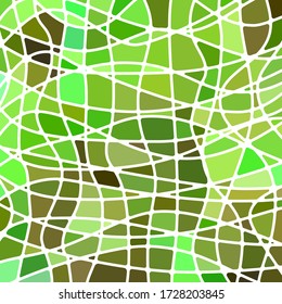abstract vector stained-glass mosaic background - green and brown