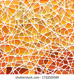 abstract vector stained-glass mosaic background - orange and yellow