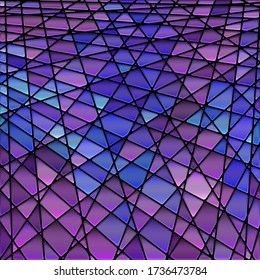 abstract vector stained-glass mosaic background - blue and violet
