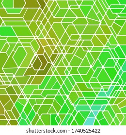 abstract vector stained-glass mosaic background - green and brown