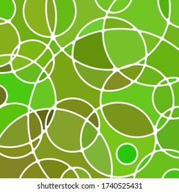 abstract vector stained-glass mosaic background - green circles