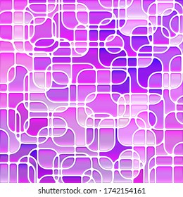 abstract vector stained-glass mosaic background - purple and violet