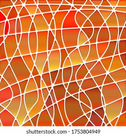 abstract vector stained-glass mosaic background - red and orange