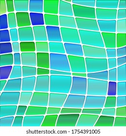 abstract vector stained-glass mosaic background - green and blue