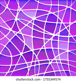 abstract vector stained-glass mosaic background - purple and violet