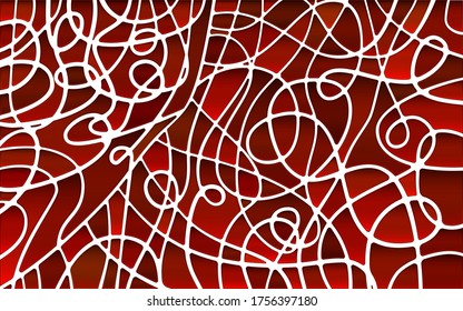 abstract vector stained-glass mosaic background - red and brown