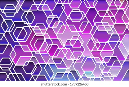 abstract vector stained-glass mosaic background - purple and violet