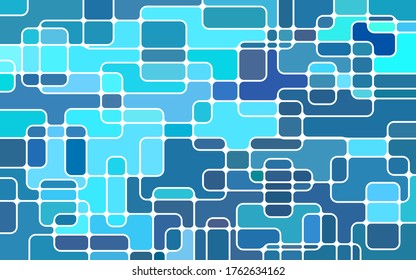 abstract vector stained-glass mosaic background - bright and dark blue