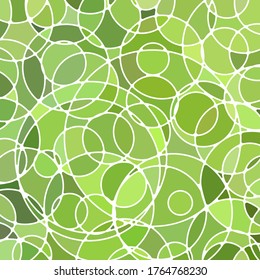 abstract vector stained-glass mosaic background - green circles