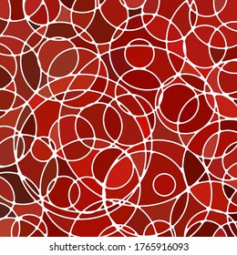 fondo abstracto de mosaico de vidrio teñido vectorial - círculos rojos