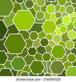 abstract vector stained-glass mosaic background - green and yellow