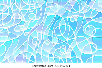 abstract vector stained-glass mosaic background - light blue