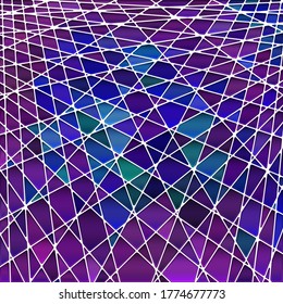 abstract vector stained-glass mosaic background - purple and violet
