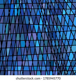 abstract vector stained-glass mosaic background - dark blue