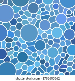abstract vector stained-glass mosaic background - blue circles