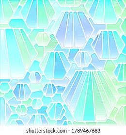 abstract vector stained-glass mosaic background - light blue