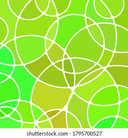 abstract vector stained-glass mosaic background - green circles