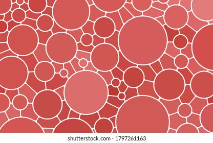 fondo abstracto de mosaico de vidrio teñido vectorial - círculos rojos