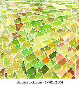 abstract vector stained-glass mosaic background - green and yellow