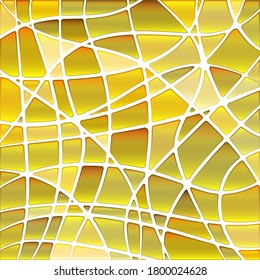 abstract vector stained-glass mosaic background - golden yellow