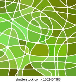 abstract vector stained-glass mosaic background - green and brown