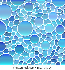 abstract vector stained-glass mosaic background - blue circles