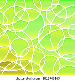 abstract vector stained-glass mosaic background - green circles