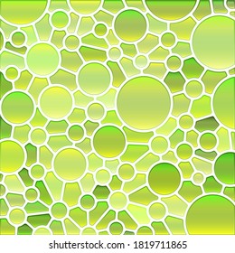 abstract vector stained-glass mosaic background - green circles