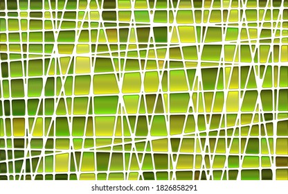 abstract vector stained-glass mosaic background - green and yellow