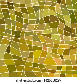 abstract vector stained-glass mosaic background - green and brown