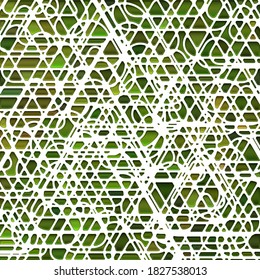 abstract vector stained-glass mosaic background - green and brown