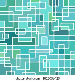 abstract vector stained-glass mosaic background - green and blue
