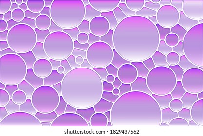 abstract vector stained-glass mosaic background - violet circles