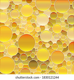 abstract vector stained-glass mosaic background - golden yellow