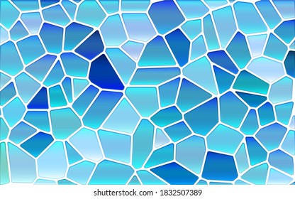 fondo abstracto de mosaico de vidrio teñido vectorial - azul claro y brillante