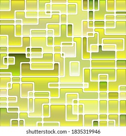 abstract vector stained-glass mosaic background - green and yellow