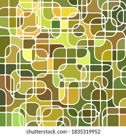 abstract vector stained-glass mosaic background - green and yellow