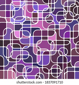 abstract vector stained-glass mosaic background - purple and violet