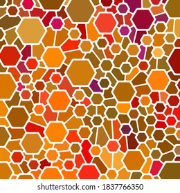 abstract vector stained-glass mosaic background - red and orange