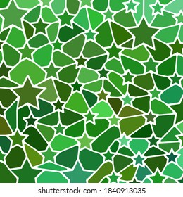 fondo abstracto de mosaico de vidrio teñido vectorial - estrellas verdes