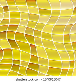 abstract vector stained-glass mosaic background - golden yellow