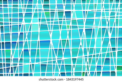 abstract vector stained-glass mosaic background - light blue