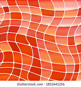 abstract vector stained-glass mosaic background - red and orange