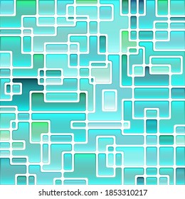 abstract vector stained-glass mosaic background - green and blue