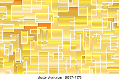 abstract vector stained-glass mosaic background - golden yellow